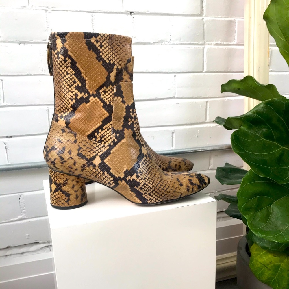 ZARA Snakeskin leather boots